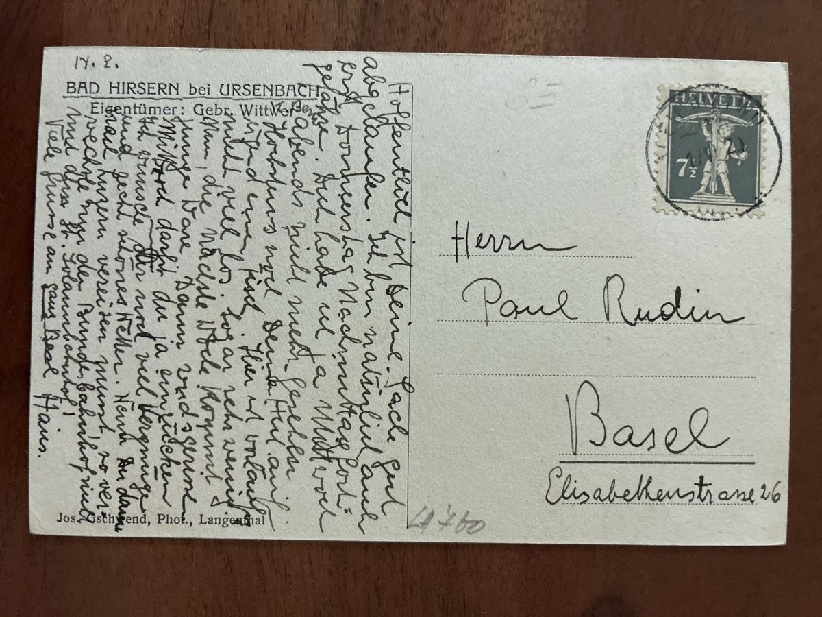 Cartoline postali: Ansichtskarte Schweiz von Bad Hirsern BE – Usato da Oftringen venduto da Cla.vD.74 1