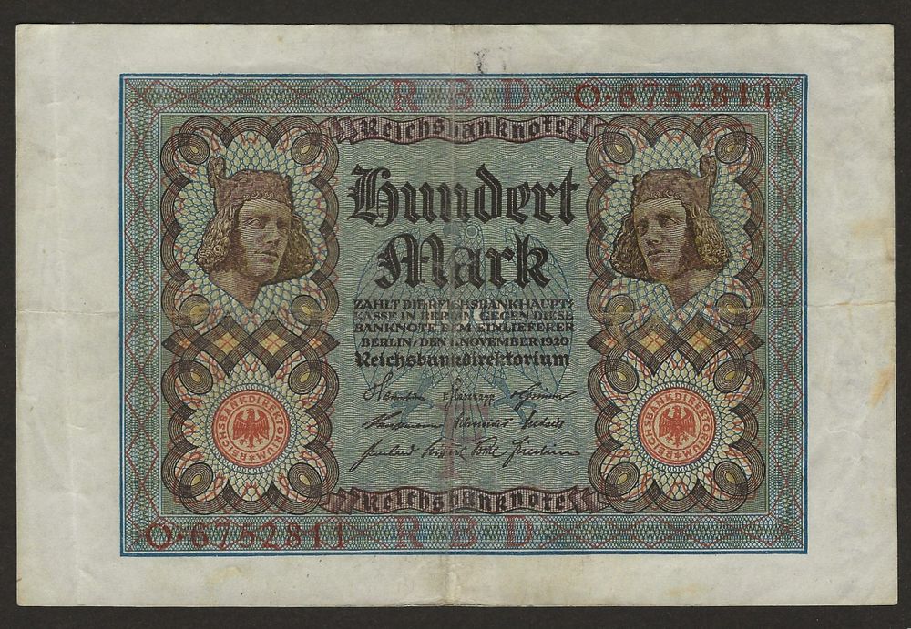 DEUTSCHES REICH alte Banknote 100 Mark Papier sehr stark +++ (Gebraucht ...