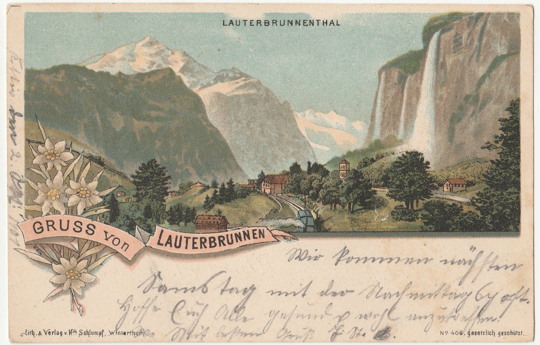 Cartoline postali: Lauterbrunnen - (1901) – Usato da Fällanden venduto da Blausegelfliege 1