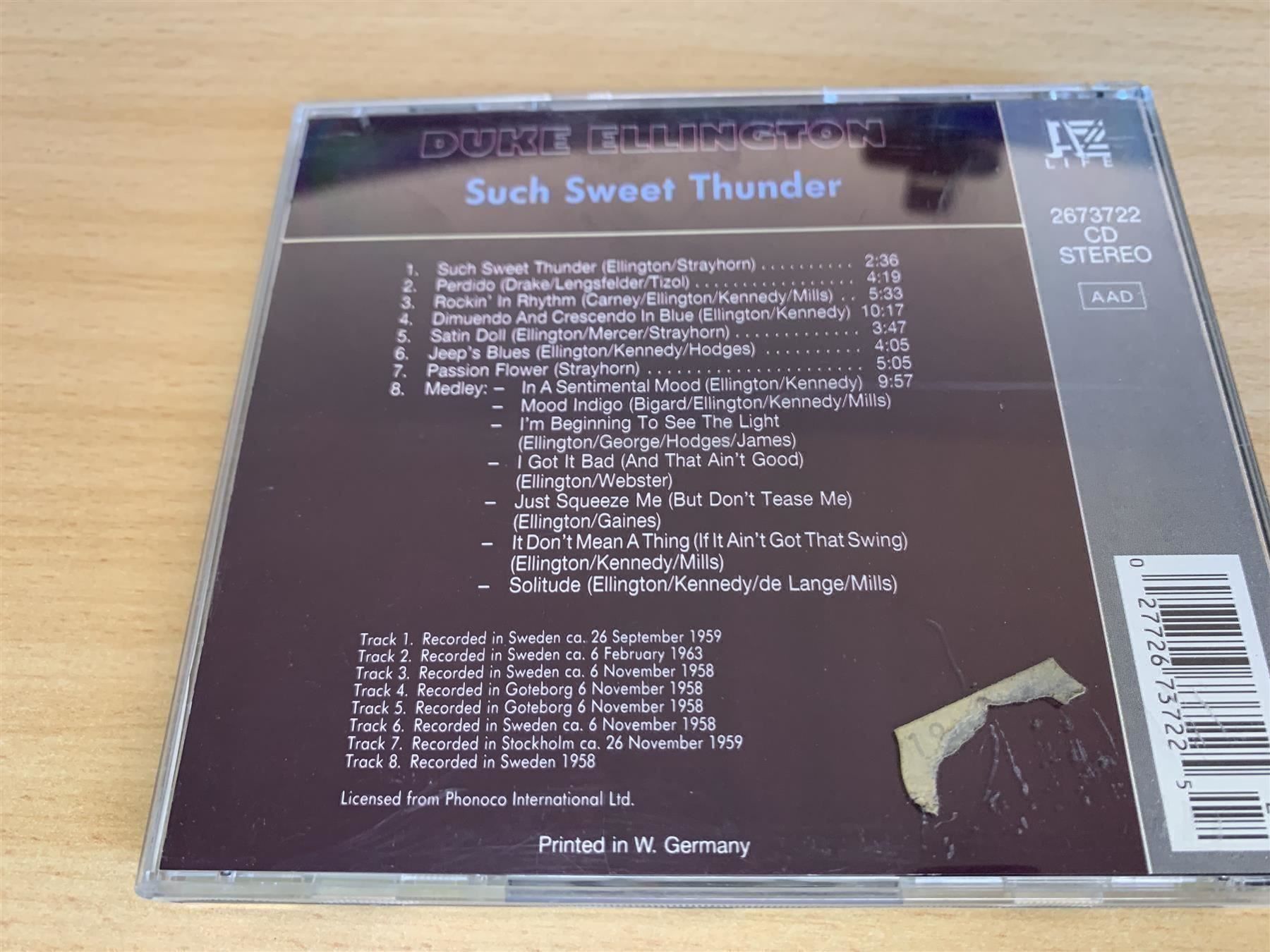 CD: Duke Ellington – Such Sweet Thunder – Usato da Rikon im Tösstal venduto da Alpenmutz 1