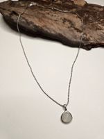 Halskette und Anhänger Silber 925 Mondstein inTropfenform