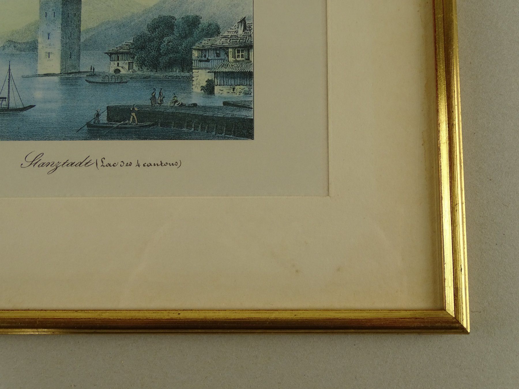 Incisioni: STANSSTAD, LITHOGRAPHIE UM 1840 – Usato da Grüningen venduto da Kartensammler 2