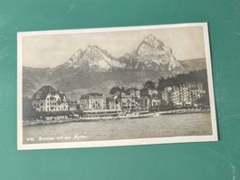 Brunnen SZ mit Raddampfer Schiller & Mythen gestempelt 1929