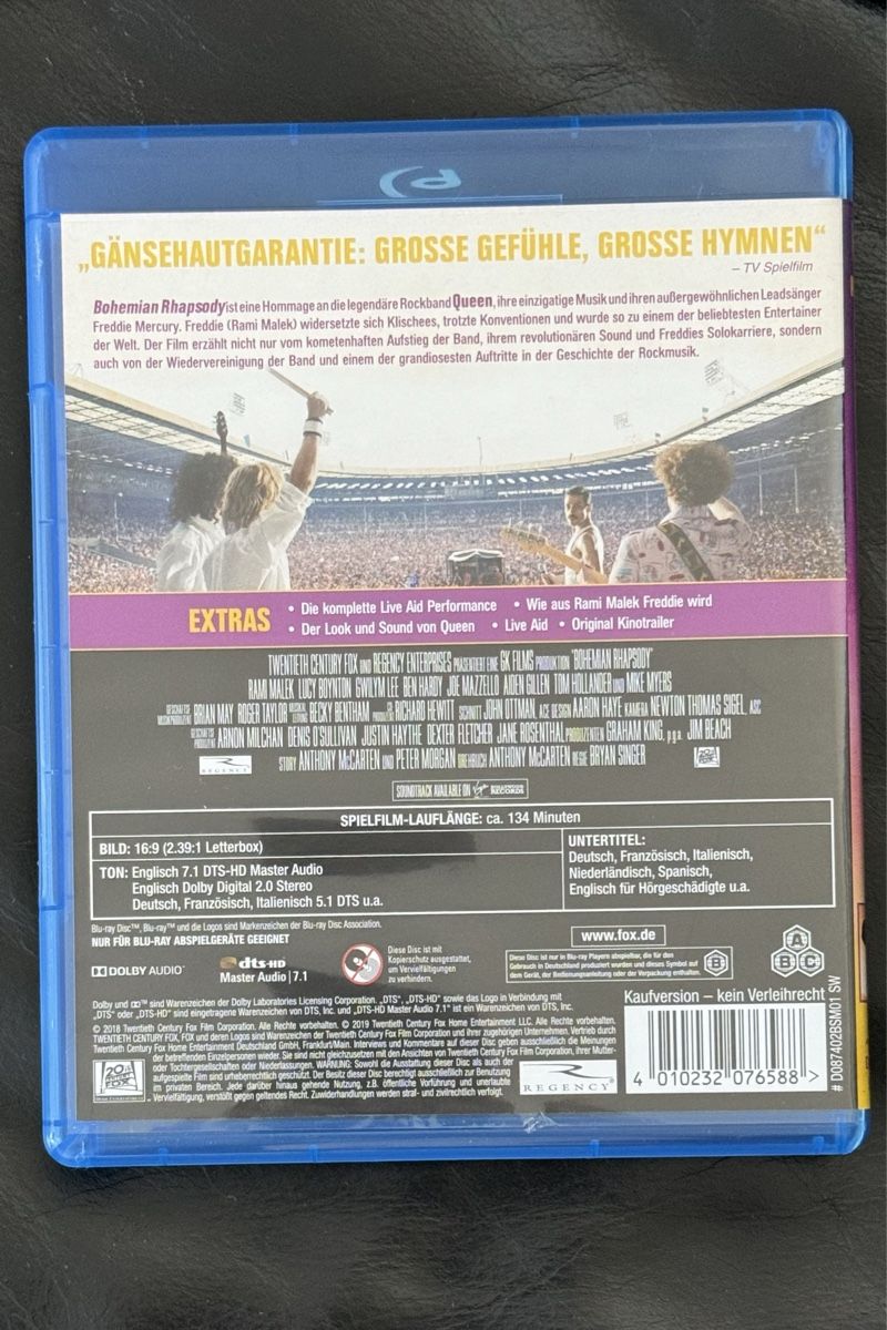Alle DVDs: Bohemian Rhapsody Blu-ray Disc, good condition – Neu (gemäss Beschreibung) aus Bern von Gbilly 2
