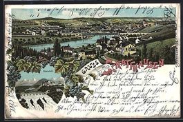 Litho Schaffhausen, Rheinfall, Panorama 