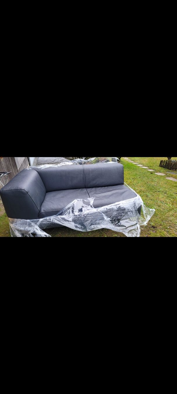 Divani: Echtledersofa / Wohnlandschaft, neuwertig, schwarz – Nuovo (secondo la descrizione) da Niederlenz venduto da DaveDasWahnsinn 4