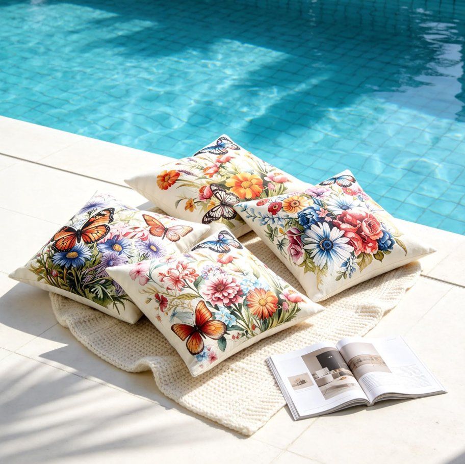 Cuscini: Kissenhüllen Outdoor 4er-Set 50x50cm – Nuovo e nell'imballaggio originale da Adlikon b.Regensdorf venduto da MK-VORHANGSERVICE