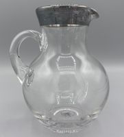 Vintage Dehyle Feinsilberauflage Glas Krug Mid Century MCM