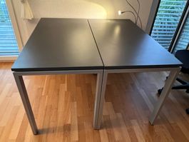2er Tischkombination Metall grau 120x60cm gute Erhaltung