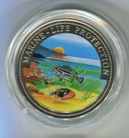 Farbmünze "Fische. 10 Schilling. Somalia 1998".