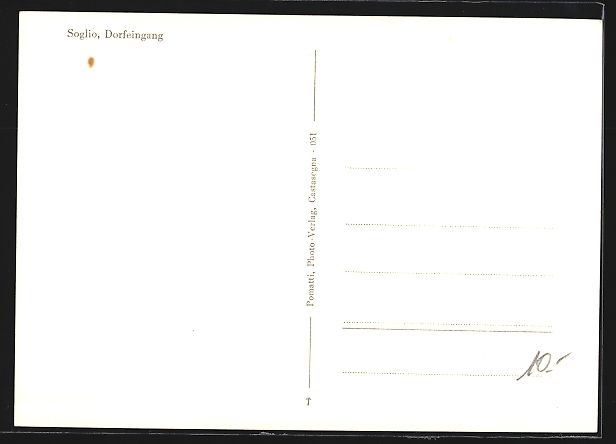 Cartoline postali: AK Soglio, Dorfeingang mit Kirche – Usato da Berlin venduto da bartko-reher 1