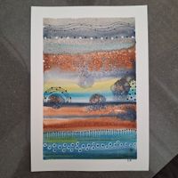 Aquarell Original Abstrakt Erde - 14.5 x 20.5cm