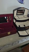 Schmuckkasten Set aus Leder zwei Stück Vintage 