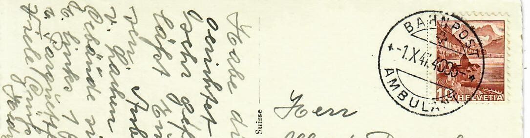 Ansichtskarten: Lachen 1947 Bahnpost – Gebraucht aus Hochdorf von Ziegel-16 1