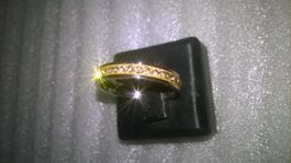 ring edelsthal,,mit gelb kristall,,,glanzig