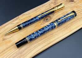 PARKER DUOFOLD INTERNATIONAL Blau Marmoriert SET