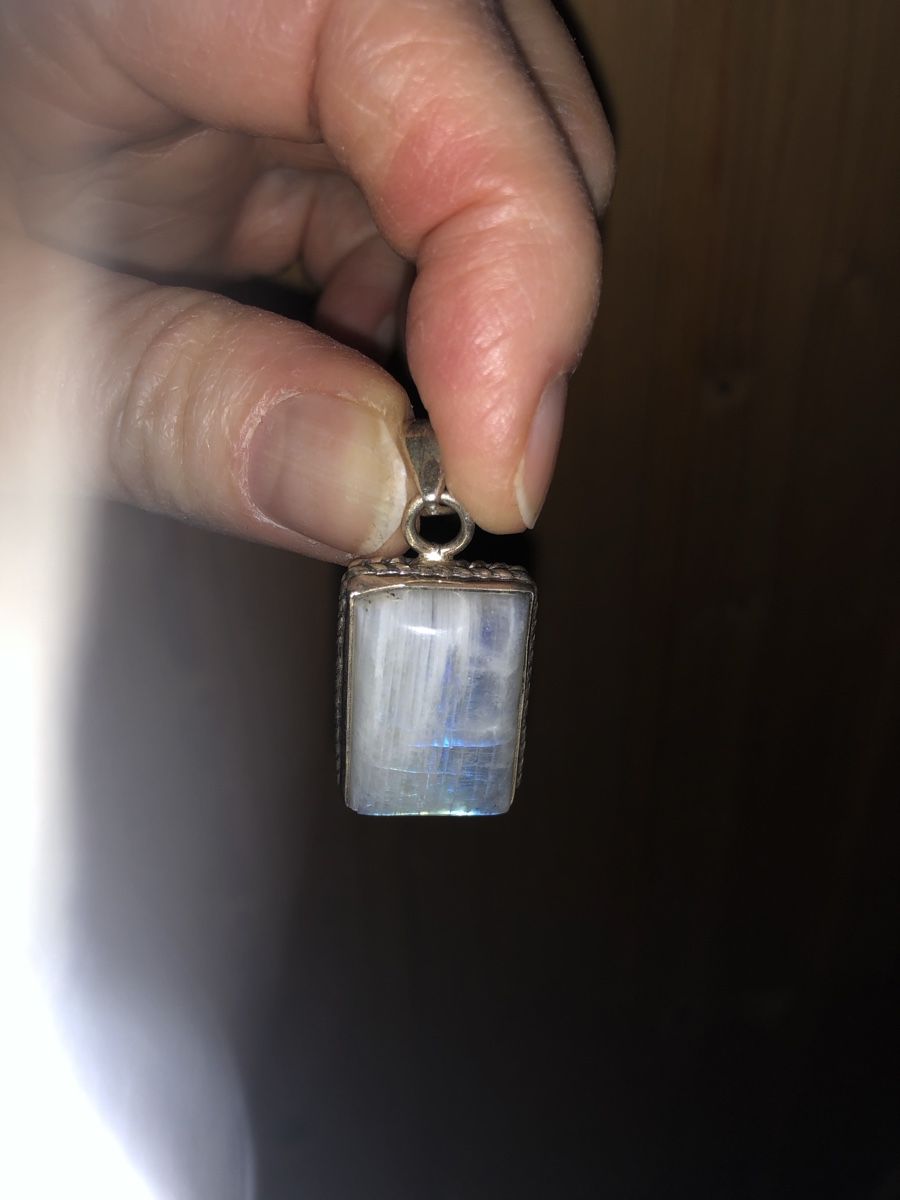 Anhänger: Silver Pendant with Moonstone Rectangular Used – Gebraucht aus Baltschieder von Miumiu21 3
