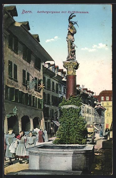 Cartoline postali: Bern, Aarbergergasse mit Ryfflibrunnen – Usato da Berlin venduto da bartko-reher