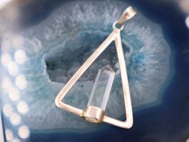 Silber Esoterischer Anhänger Dreieck Kristall, 925 Sterling