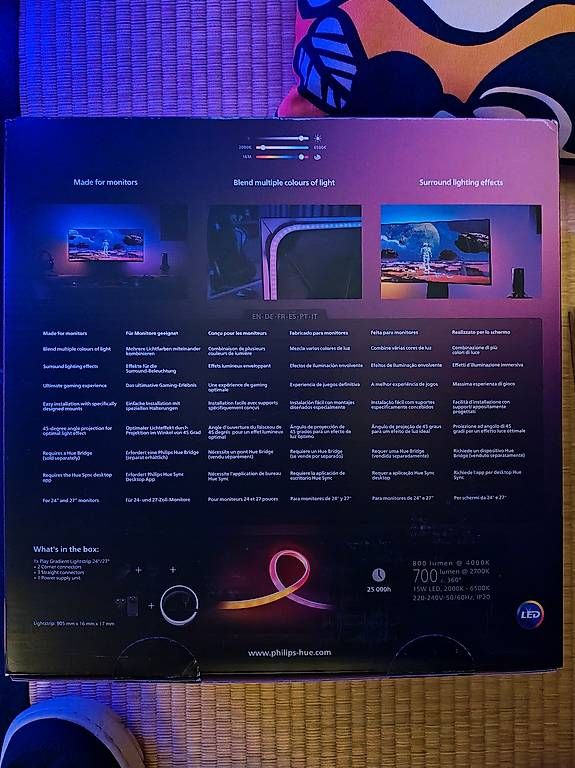 Philips Ghirlande e barre luminose: Philips Hue Play Gradient Lightstrip - 24"/27" Monitor – Nuovo e nell'imballaggio originale da Ittigen venduto da LuisfePfeifer 1