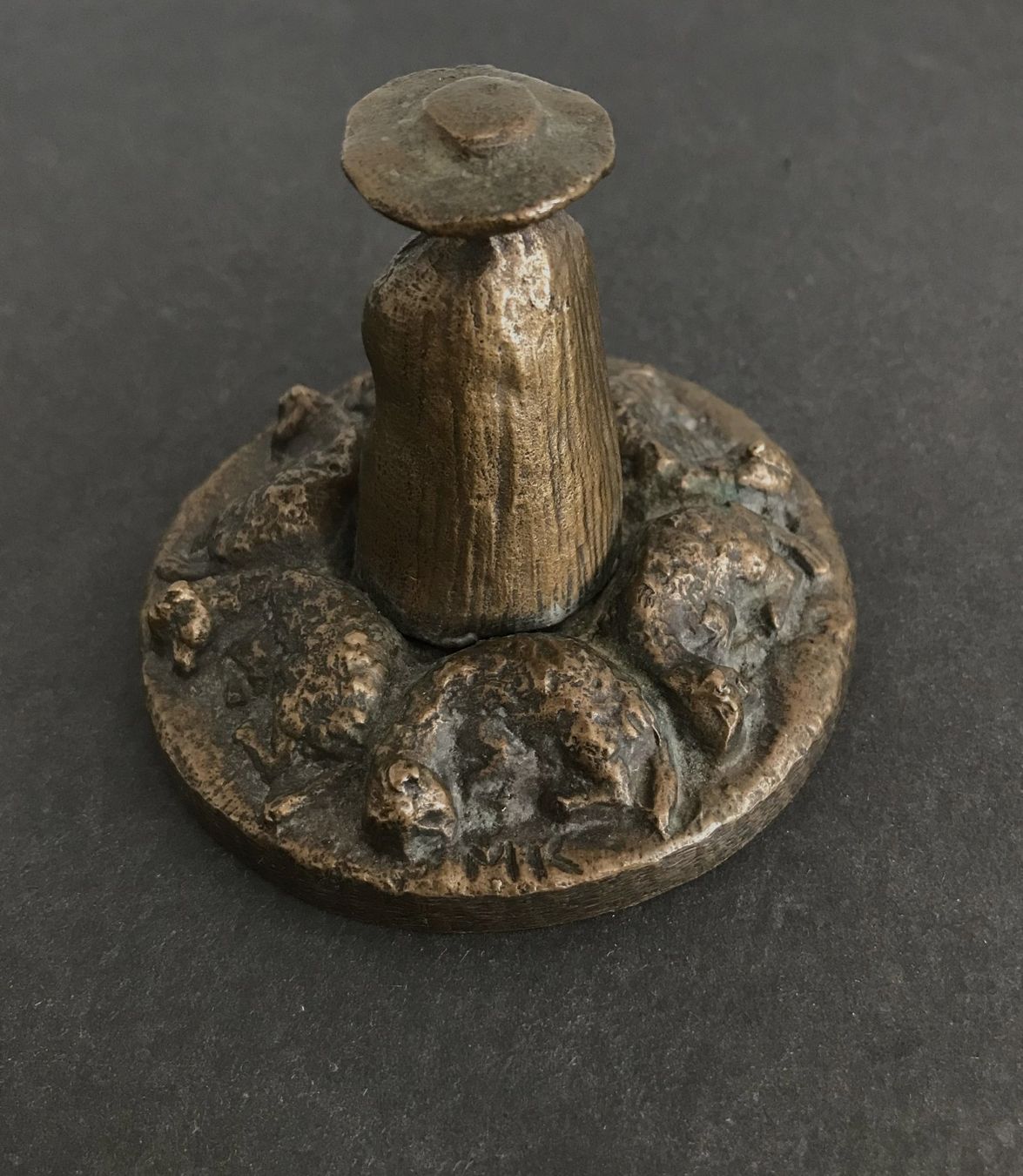 Skulpturen & Statuen: BRONZE FIGUR HIRTE mit MONOGRAMM MK – Gebraucht aus Luzern von Immergern 1