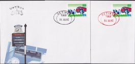 1997, UETIKON (roter und schwarzer Bahnpost-Stempel) BELEGE!