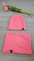 Neon Pink Mütze und Loop Set - für kleine Mädchen 3-4 J.
