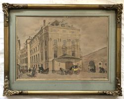Historisches Original-Aquarell Wien 1840 Kärntnertortheater