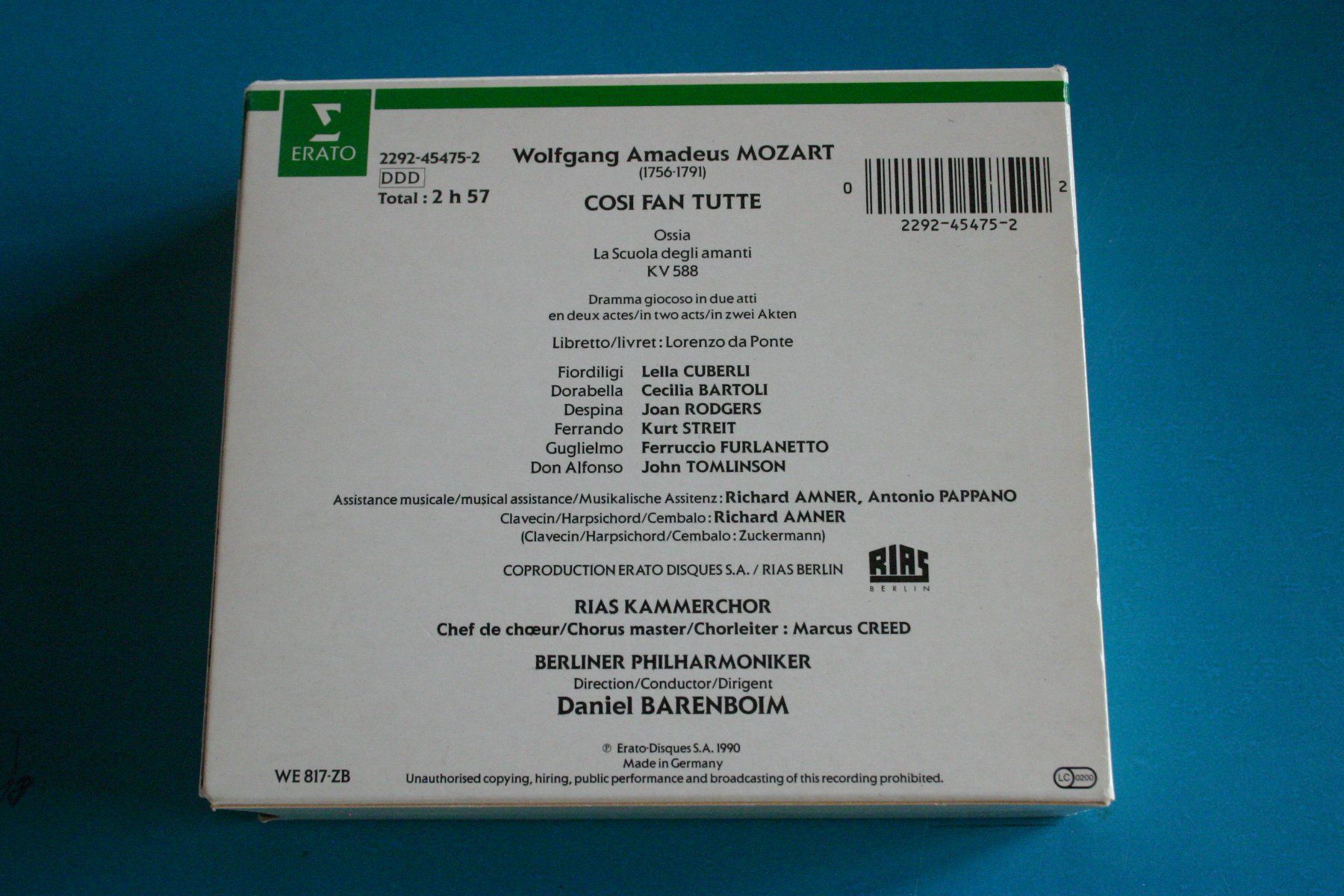 CD: MOZART CASI FAN TUTTE – Usato da Winkel venduto da Gallica 1