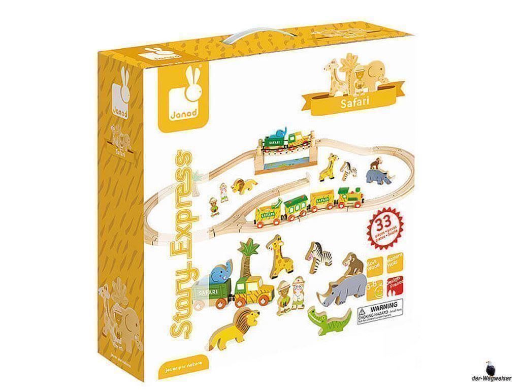 Janod Giocattoli: Janod, Story - Safari Express Eisenbahn – Nuovo e nell'imballaggio originale da Birsfelden venduto da der-Wegweiser