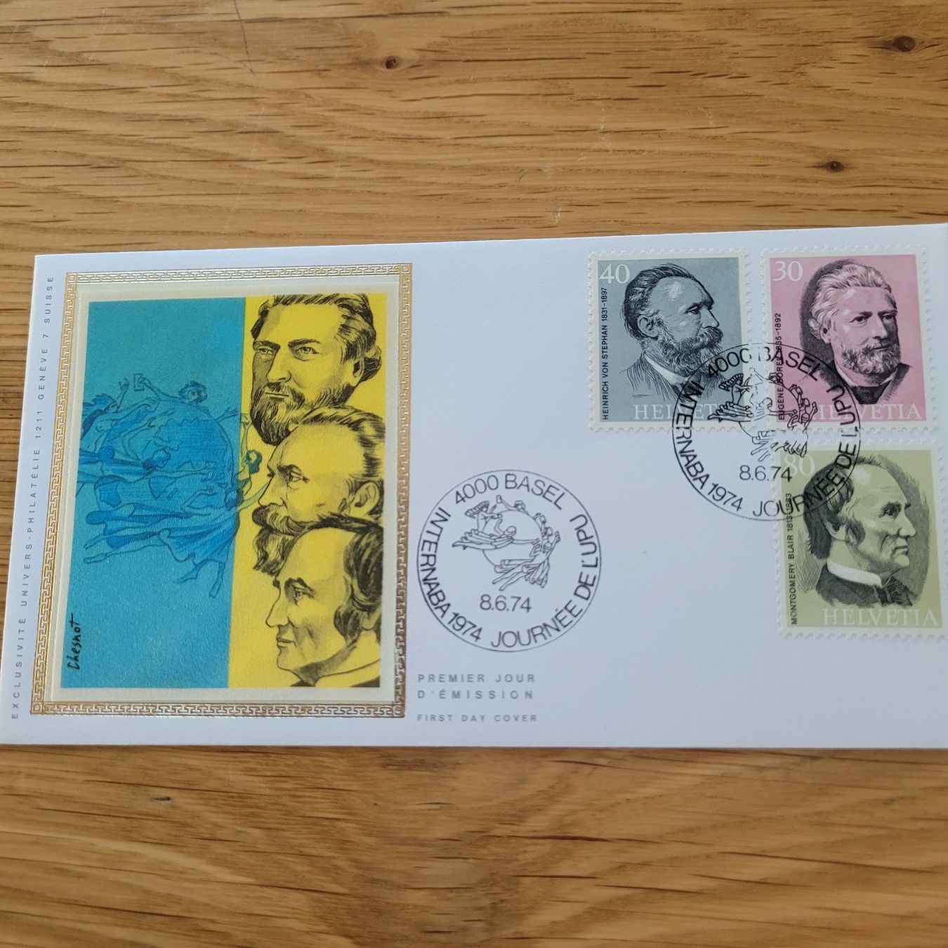 Tutti i francobolli: FDC mit Seidenbild 1974 Basel – Usato da Biel/Bienne venduto da Destockweb