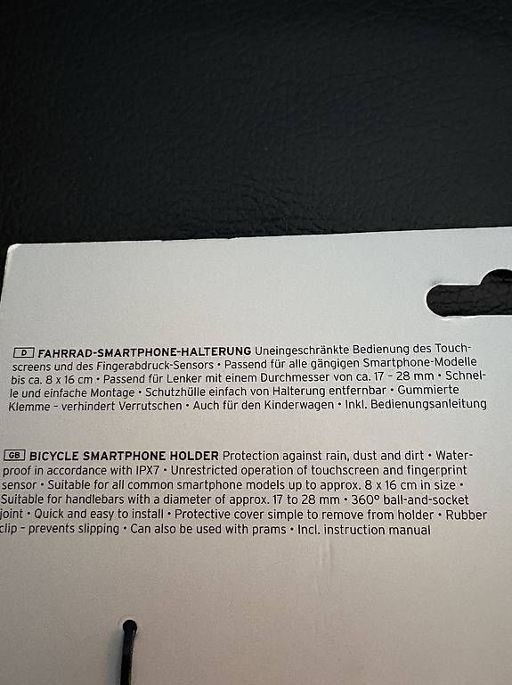 Supporti per biciclette: NEU Fahrrad Smartphone-Halterung – Nuovo e nell'imballaggio originale da Bremgarten AG venduto da Honeybooker 3