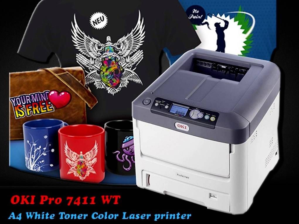 Oki Stampanti: OKI 7411 WT Transfer Drucker mit weiss Toner – Usato da Fischbach LU venduto da largochiwa 4