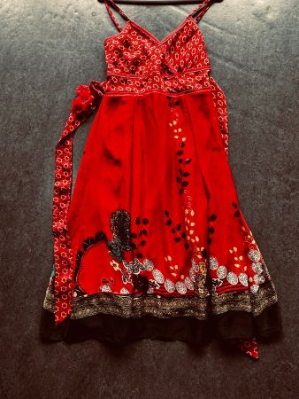 Sommerkleid, Spanish Look, Unterwäsche in rot,  festlich,