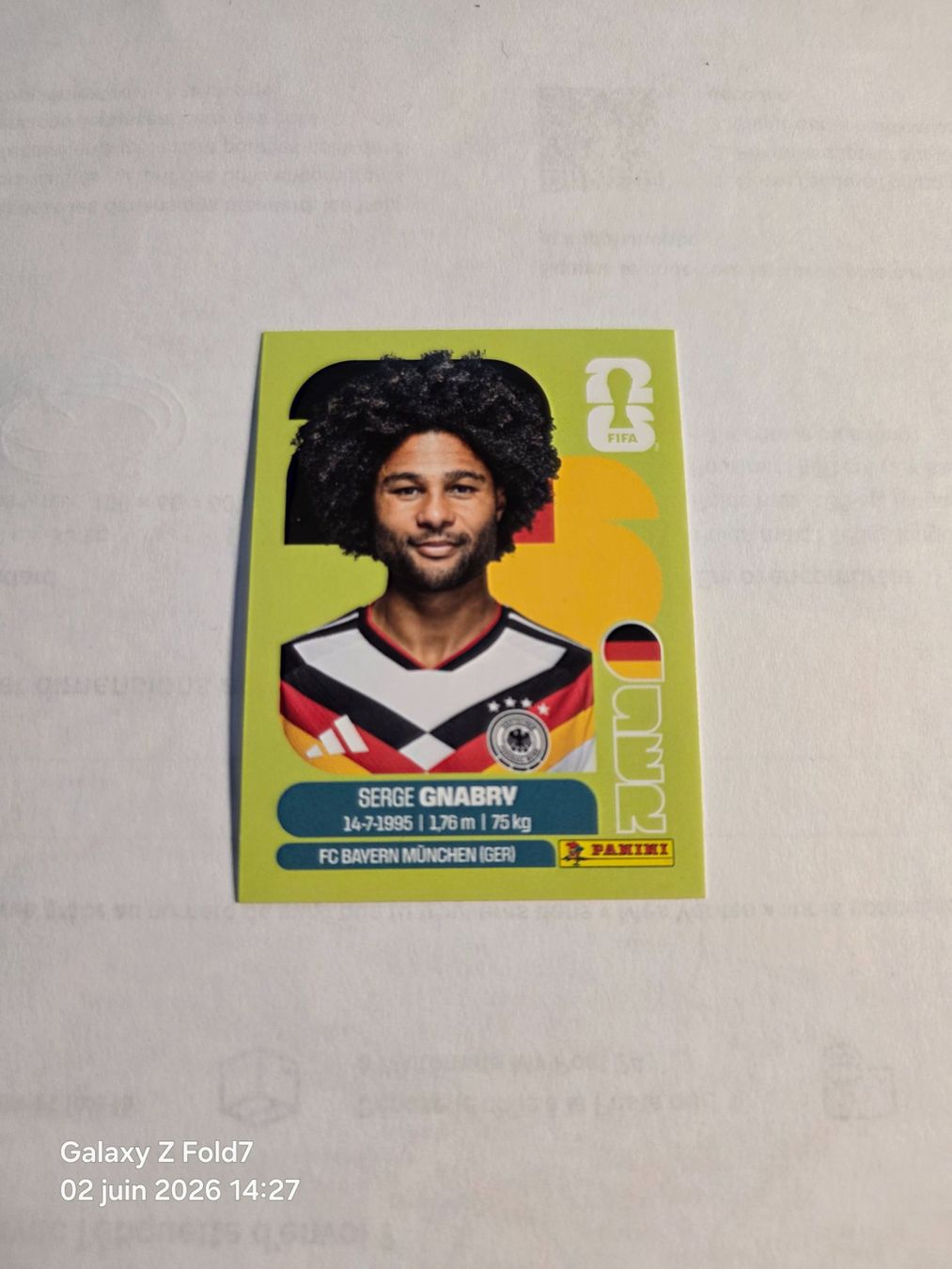 Panini Carte collezionabili: Panini  2026 SERGE GNABRY GER 16 – Nuovo (secondo la descrizione) da Grand-Lancy venduto da Seo67