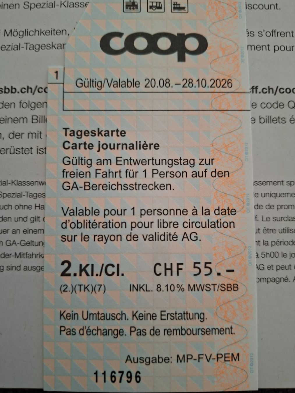 Tickets: Tageskarte SBB – Gebraucht aus St.Gallen von BySadie
