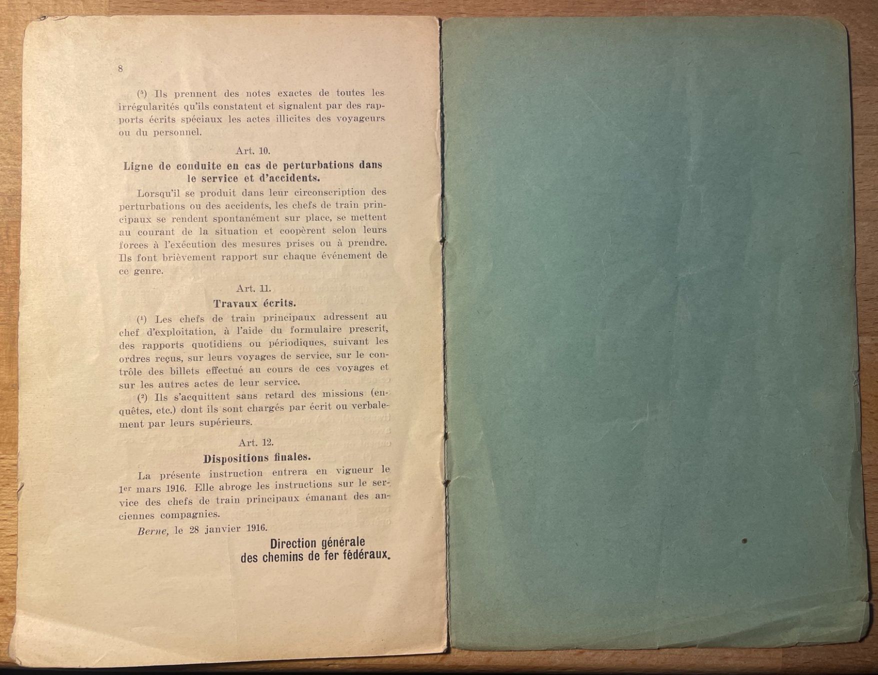 Libri: CFF - Instruction pour les chefs de train- 1916 – Usato da Versoix venduto da Decapod 2