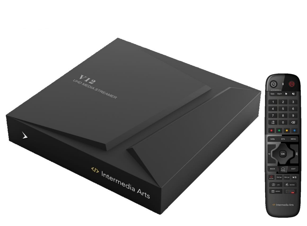 Lettore multimediale & Streamer: Intermedia Arts V12 4K UHD Android 11 IPTV OTT Streaming Box – Nuovo e nell'imballaggio originale da Dietlikon venduto da SAT-SWISS 1
