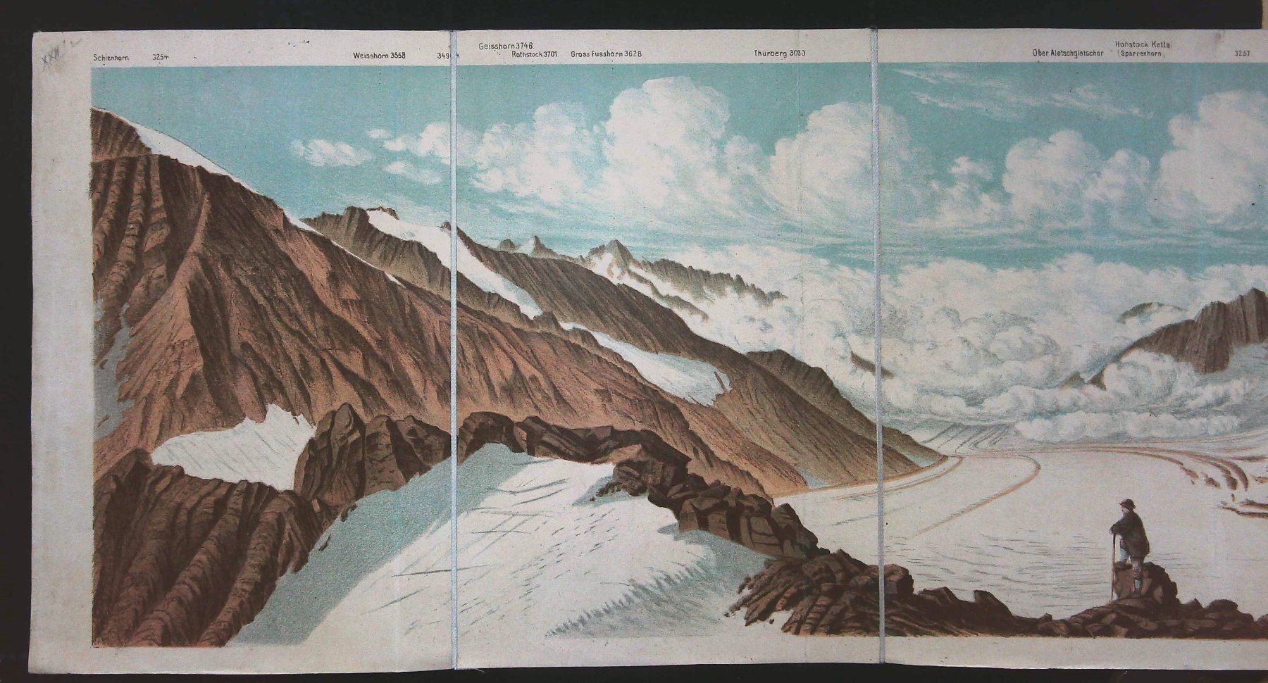 Landkarten & Atlanten: Beichgrat Wallis Panorama von Simon 1887 – Gebraucht aus Rafz von Helvet32 1