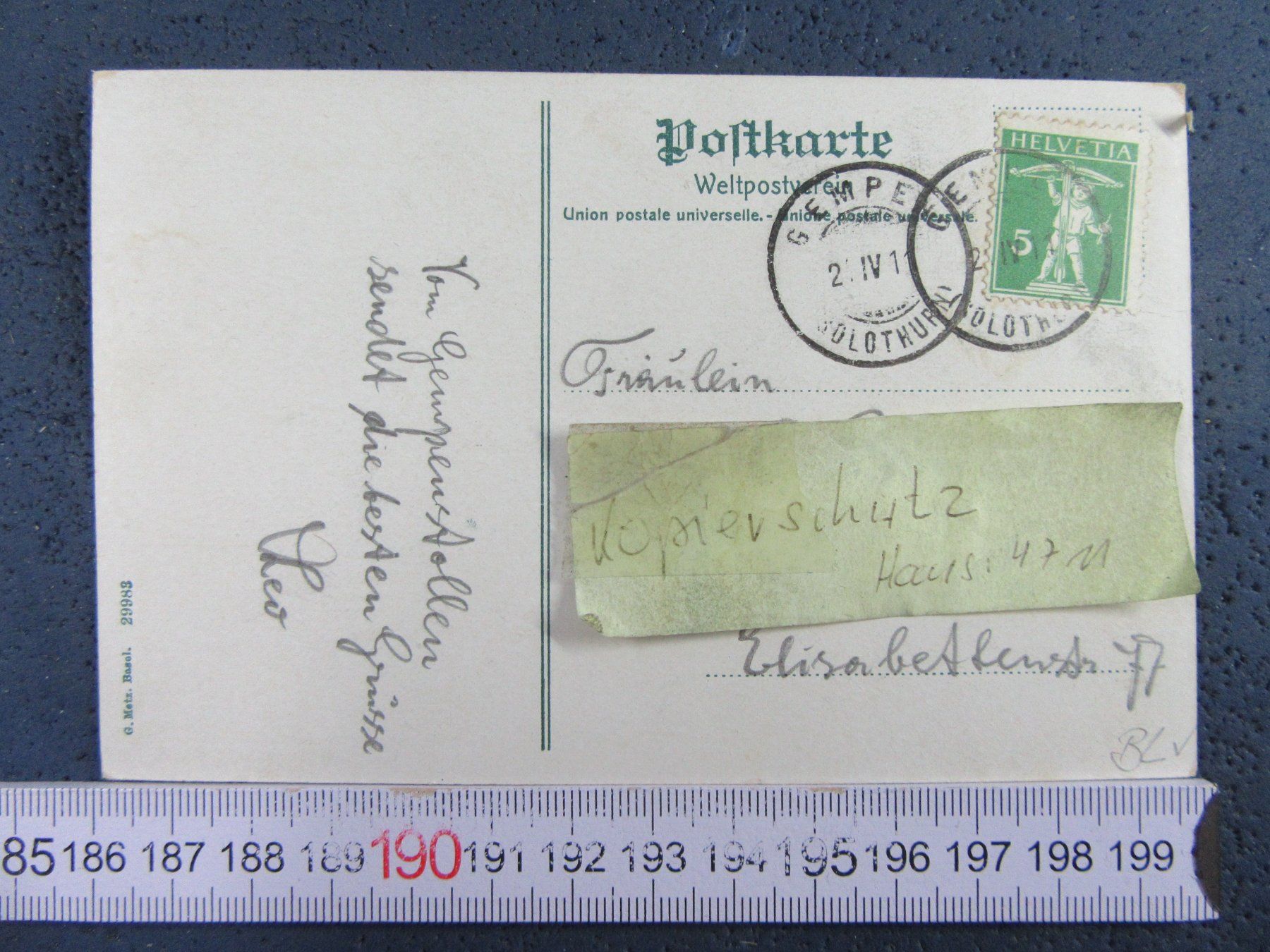 Cartoline postali: GEMPEN SO AK AUSSICHTSTURM 1911 – Usato da Ettingen venduto da Hausi4711 1
