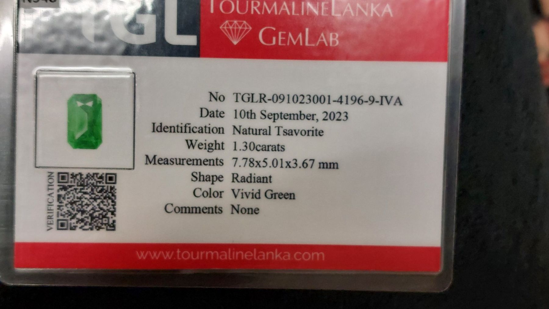 Pietre preziose: Flash sale !!! Tsavorite bluish 1.30ct Certified – Usato da Bévilard venduto da Yougems 9