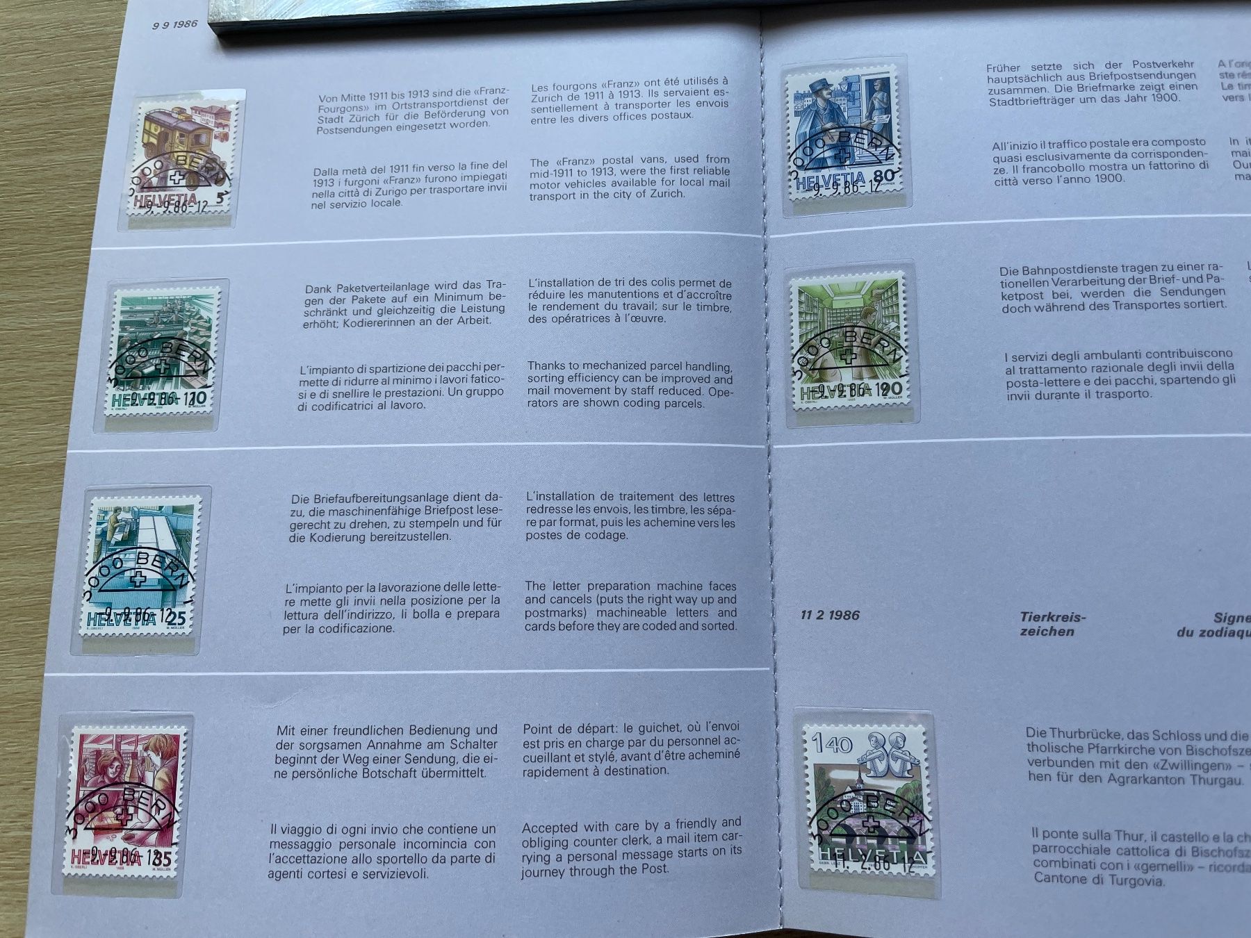 Tutti i francobolli: Carnet timb. 1986, prix poste 23- SBK 57.- – Usato da Sonceboz-Sombeval venduto da Comment2 3