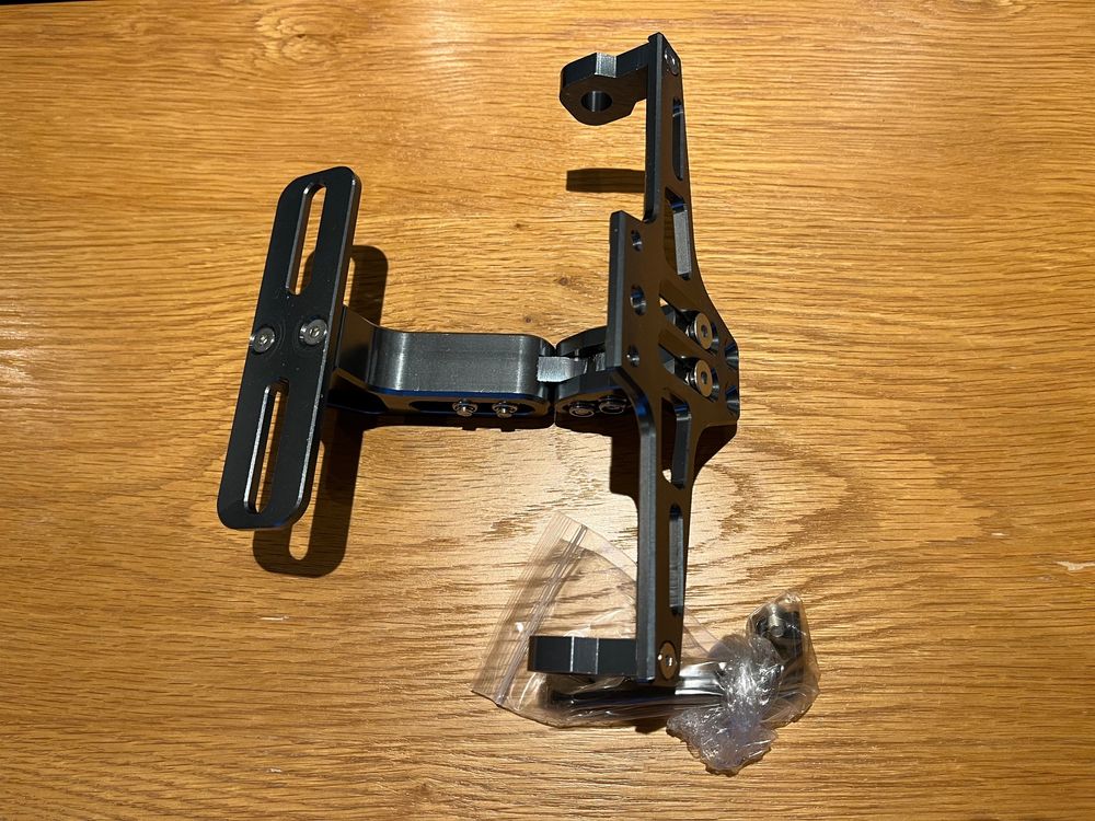 Universal Motorrad Kennzeichenhalterung - Legierter Stahl Schwarz - Einfache Montage 17,7cm