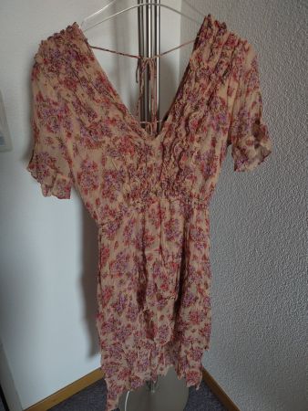 The Kooples Kleid mit Blumen, Boho- Stil, rosa Gr XS