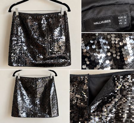 Mini Skirt Hallhuber Black Sequins Size 36 EU
