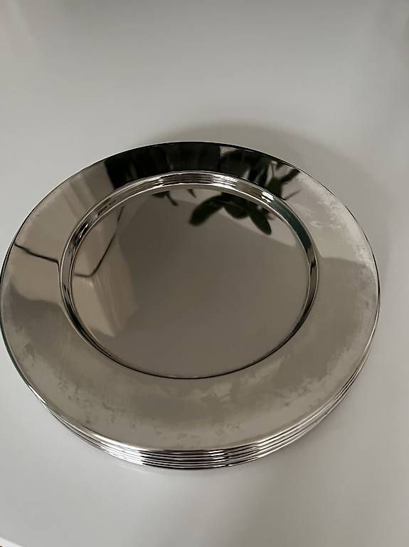 Tutte le decorazioni: 6 versilberte Edelstahl Platzteller Deko Teller – Usato da Basel venduto da Bettybooo