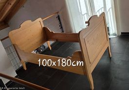 altes holzbett ohne lattenrost