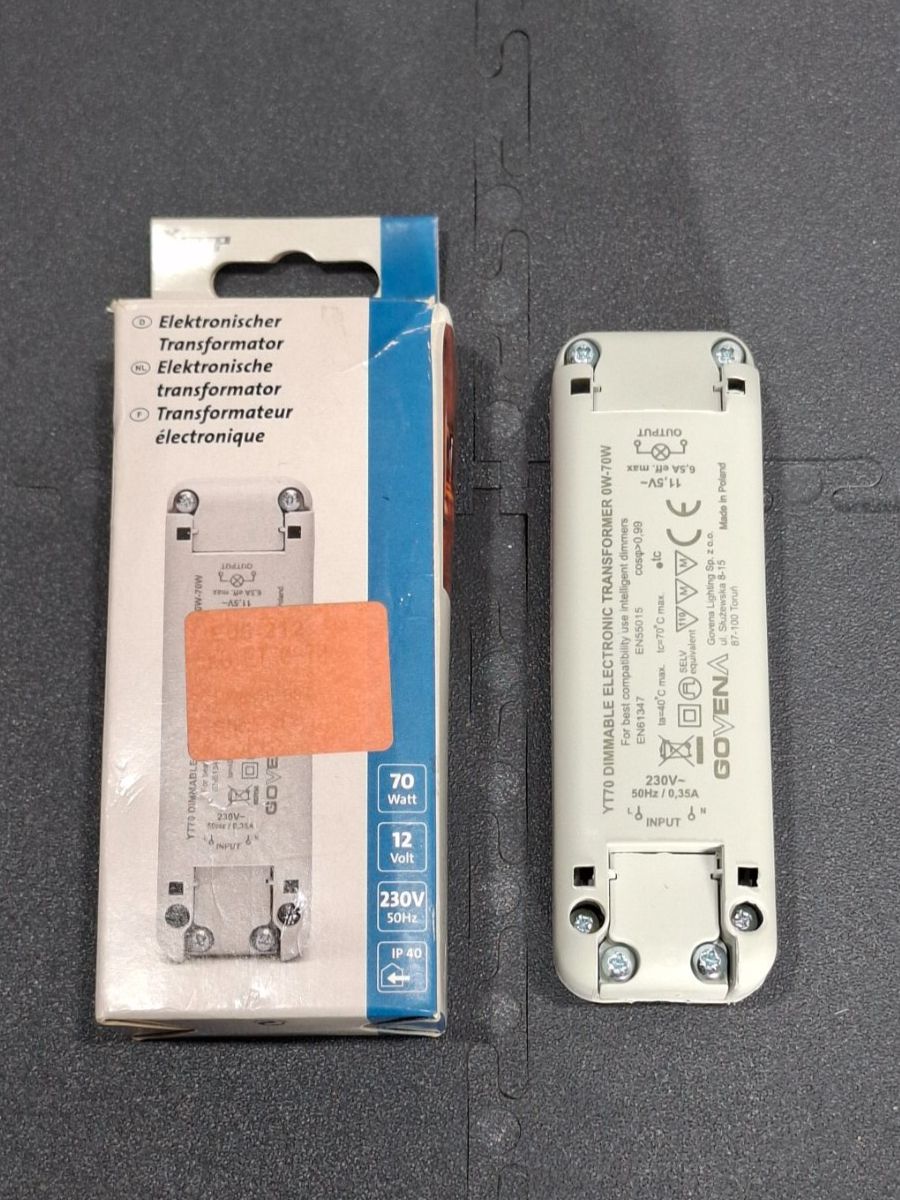 Componenti elettronici: Transformateur électronique GOVENA YT70 LED dimmable 0-70W – Nuovo e nell'imballaggio originale da Villars-Ste-Croix venduto da pau_8fls