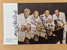 Golden Gate Quartet, 4 Original Autogramme auf Karte