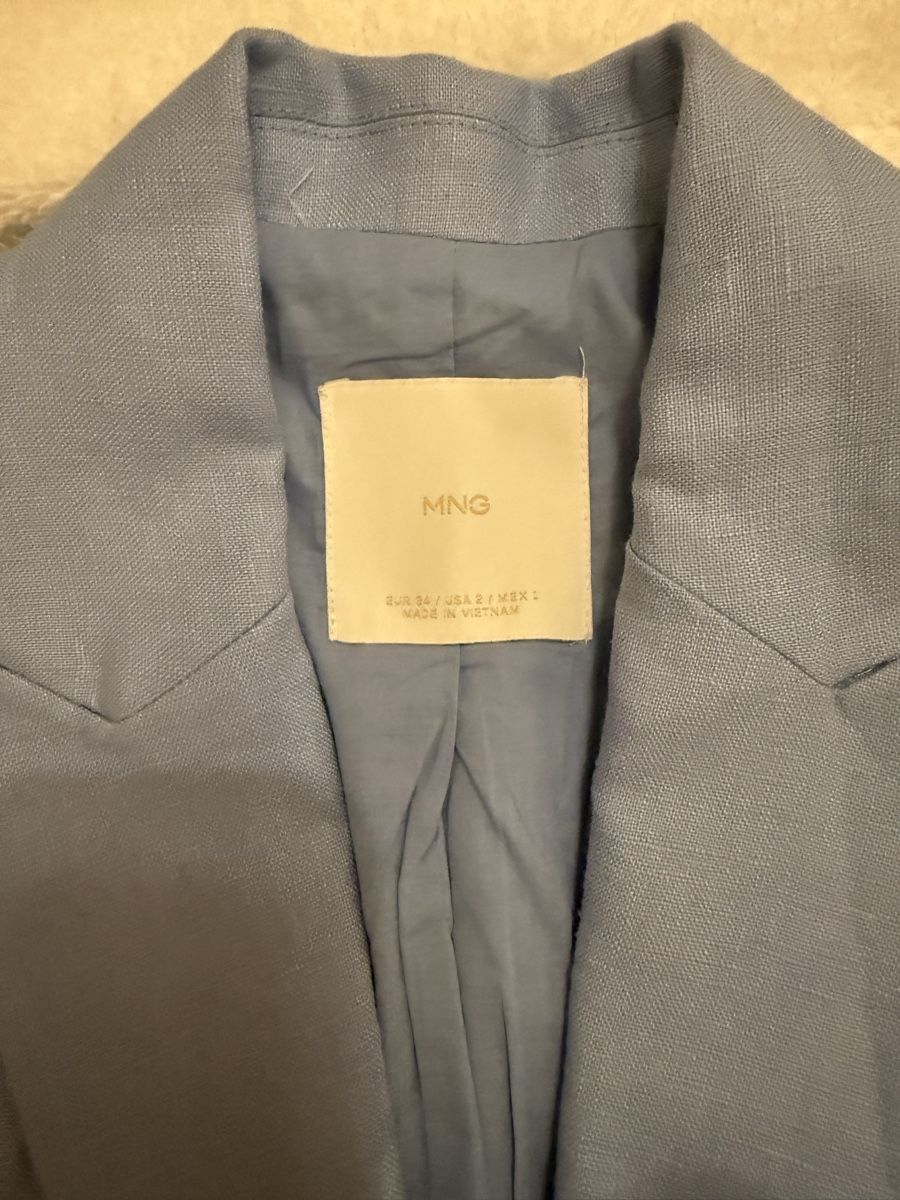 Mango Giacche: MNG Leinen Blazer, hellblau – Nuovo (secondo la descrizione) da St. Moritz venduto da ari_9fcv 3